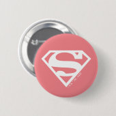 Supergirl Solid S-Shield Ronde Button 5,7 Cm (Voorkant /achterkant)