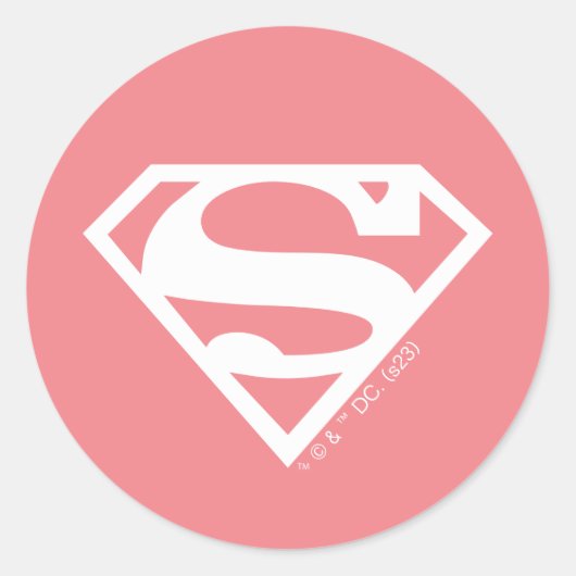 Supergirl Solid S-Shield Ronde Sticker (Voorkant)