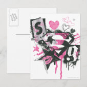 Supergirl Spills en Scribbles Collage Briefkaart (Voorkant / Achterkant)