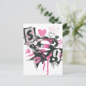 Supergirl Spills en Scribbles Collage Briefkaart (Staand voorkant)