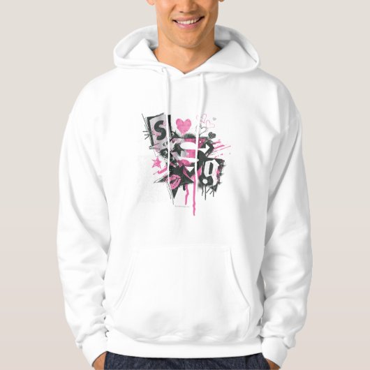 Supergirl Spills en Scribbles Collage Hoodie (Voorkant)