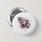 Supergirl Spills en Scribbles Collage Ronde Button 5,7 Cm (Voorkant /achterkant)