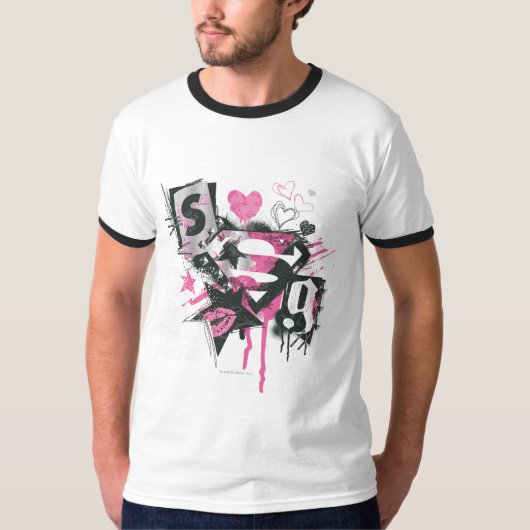 Supergirl Spills en Scribbles Collage T-shirt (Voorkant)