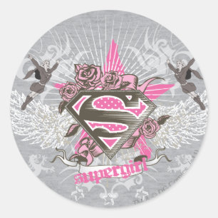 Supergirl Star en Rozen Ronde Sticker