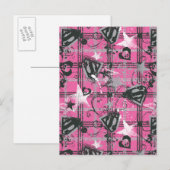 Supergirl Stars en Skulls Pattern Briefkaart (Voorkant / Achterkant)