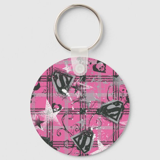 Supergirl Stars en Skulls Pattern Sleutelhanger (Voorkant)