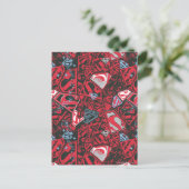 Supergirl Stary Red Pattern Briefkaart (Staand voorkant)