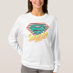 Supergirl Striped Logo T-shirt