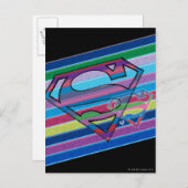 Supergirl Striped Rainbow Logo Briefkaart (Voorkant / Achterkant)