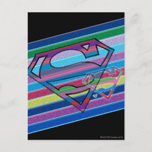 Supergirl Striped Rainbow Logo Briefkaart (Voorkant)