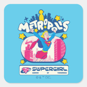 Supergirl Super Pop Vrouw van Morgen Vierkante Sticker