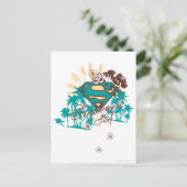 Supergirl Surf Briefkaart (Staand voorkant)