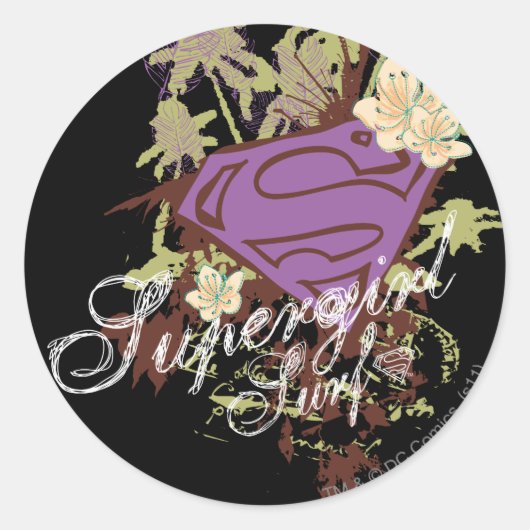 Supergirl Surf Logo Ronde Sticker (Voorkant)