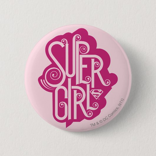 Supergirl Swirl 1 Ronde Button 5,7 Cm (Voorkant)