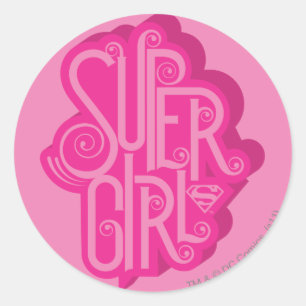 Supergirl Swirl 2 Ronde Sticker