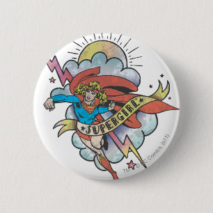 Supergirl Tattoo Ronde Button 5,7 Cm