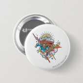 Supergirl Tattoo Ronde Button 5,7 Cm (Voorkant /achterkant)