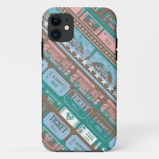 Supergirl Ticket Pattern Blue Case-Mate iPhone Case (Achterkant)