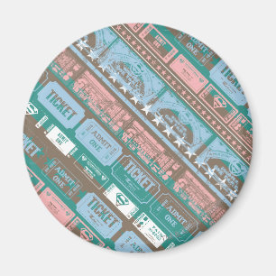 Supergirl Ticket Pattern Blue Magneet