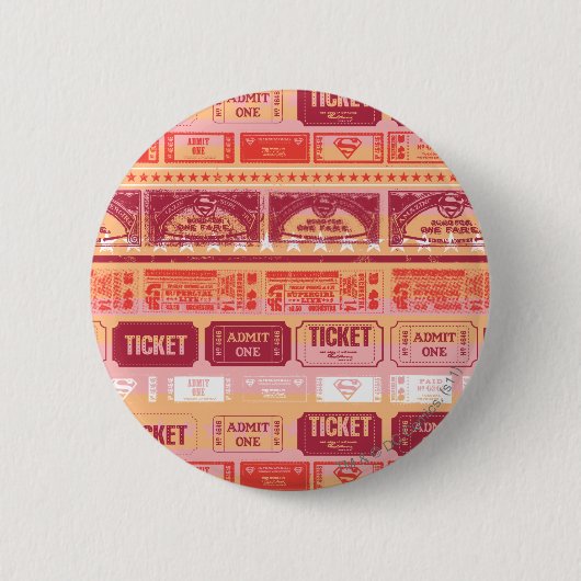 Supergirl Ticket Pattern Sinaasappel Ronde Button 5,7 Cm (Voorkant)