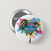 Supergirl, verf en morsen ronde button 5,7 cm (Voorkant /achterkant)