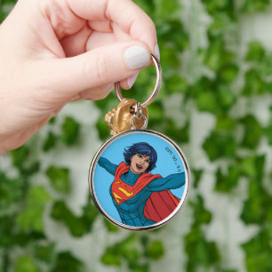 Supergirl Vliegen in Blauw Pak Sleutelhanger
