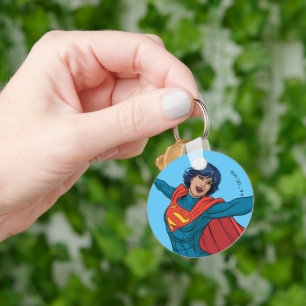 Supergirl Vliegen in Blauw Pak Sleutelhanger