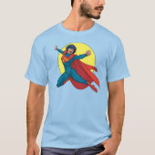 Supergirl Vliegen in Blauw Pak T-shirt (Voorkant)