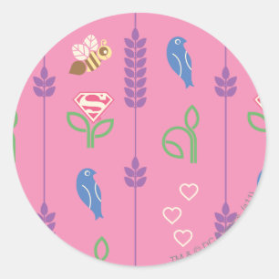 Supergirl vogels, bijen, bomen ronde sticker