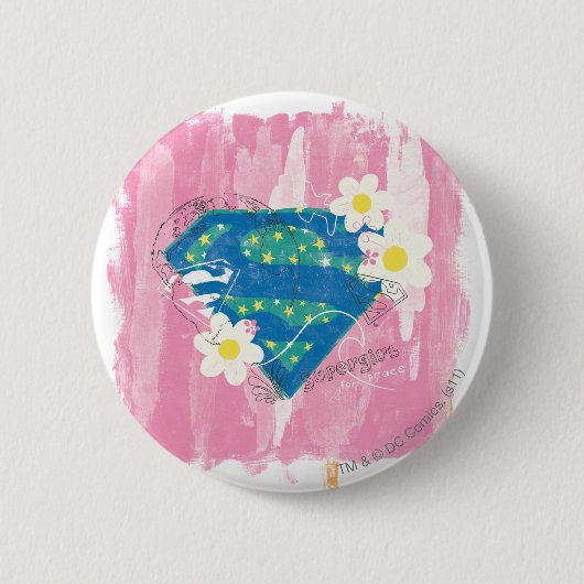 Supergirl voor Vredesroze Ronde Button 5,7 Cm (Voorkant)