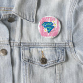 Supergirl voor Vredesroze Ronde Button 5,7 Cm (In situ)