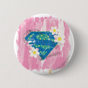 Supergirl voor Vredesroze Ronde Button 5,7 Cm