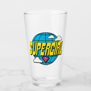 Supergirl wereldwijde pop-grafiek glas