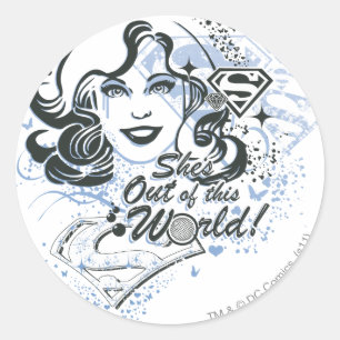 Supergirl, ze is uit deze wereld. ronde sticker