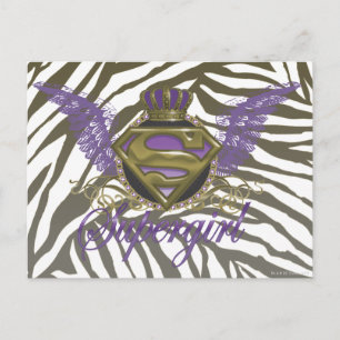 Supergirl Zebra Print Briefkaart