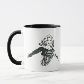 Supergirl zwarte en witte tekening 1 mok (Links)