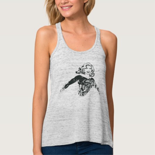 Supergirl zwarte en witte tekening 1 tanktop (Voorkant)