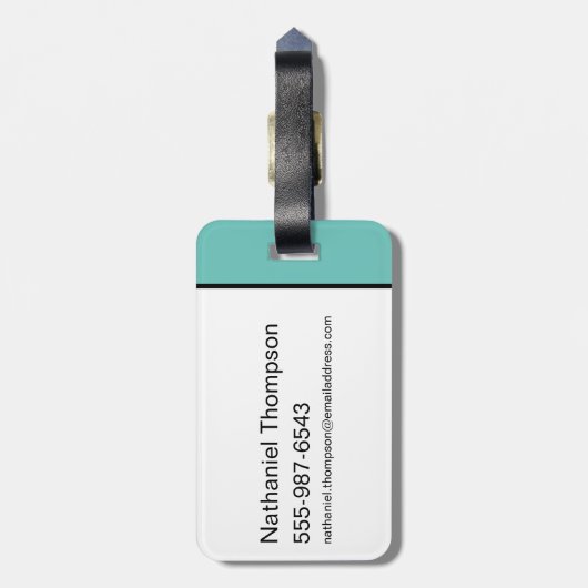 Supergirl zweven in blauw pak bagagelabel (Achterkant verticaal)