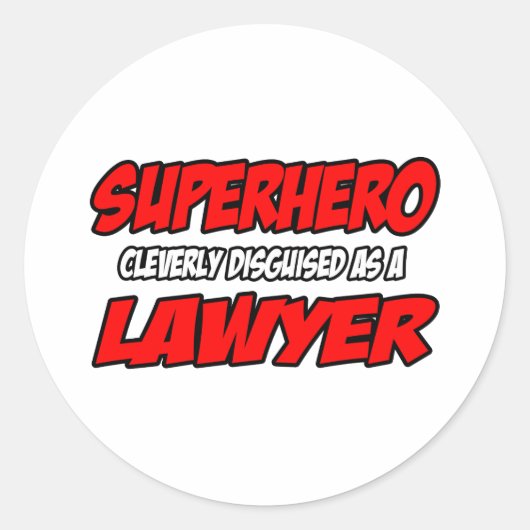 Superheld...advocaat Ronde Sticker (Voorkant)