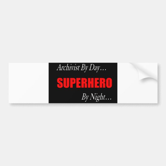 Superheld-archivaris Bumpersticker (Voorkant)