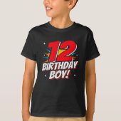 Superheld Birthday - 12 jaar oud - 12e verjaardag T-shirt (Voorkant)