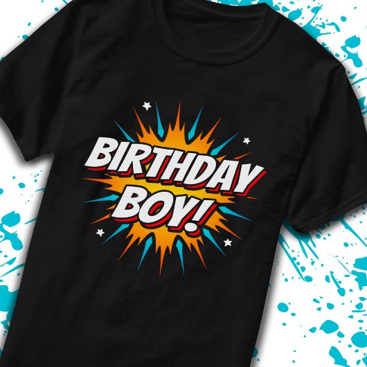 Superheld Birthday Boy Comics Fun Kinder Comic Par T-shirt