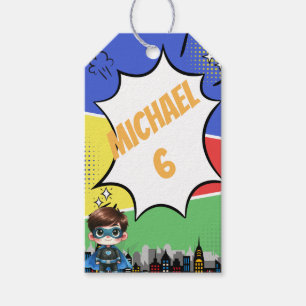 Superheld Birthday Cadeaulabel