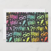 Superheld Birthday Invitation roze Superheld Party Kaart (Achterkant)