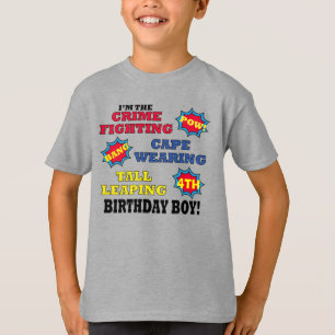 Superheld Birthday - leuk stripboek kijkt naar ver T-shirt