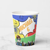 Superheld Birthday Papieren Bekers (Achterkant)