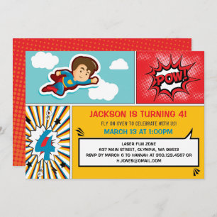 Superheld Birthday Party Invitation - Boy Colors Kaart