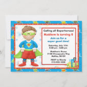 Superheld Birthday Party Invitation Kaart (Voorkant)