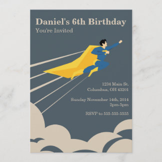 Superheld Birthday Party Invitation Kaart
