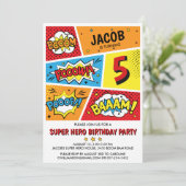 Superheld Birthday Party nodigt elke leeftijd uit Kaart (Staand voorkant)